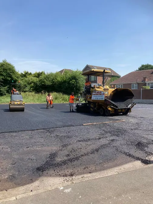 Paver on a car park resurfacing job