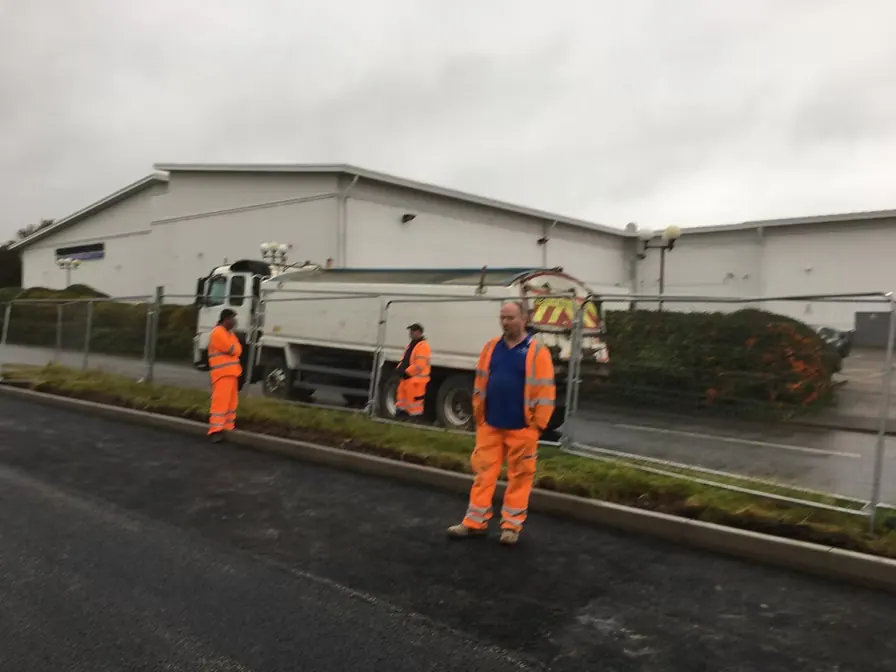 Team on site at an industrial unit