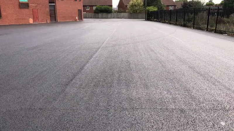Fresh tarmac outside a commercial unit